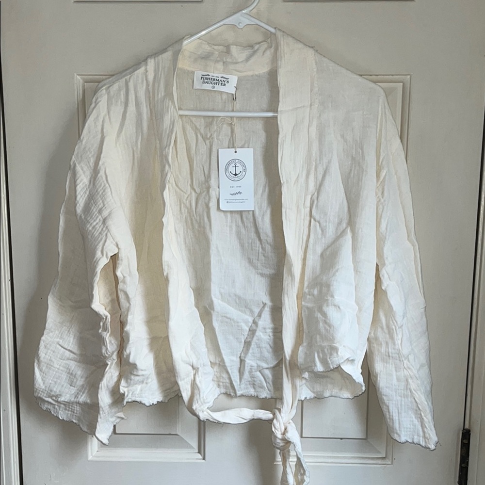 Cream Tie-Front Blouse